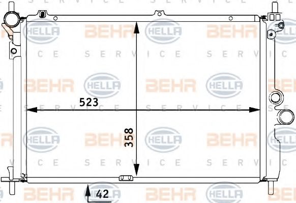 BEHR HELLA SERVICE 8MK376711751 Радиатор охлаждения двигателя BEHR HELLA SERVICE для OPEL