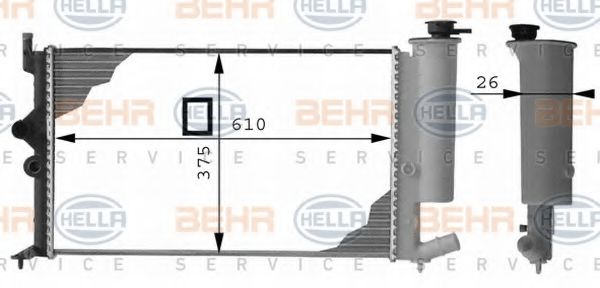 BEHR HELLA SERVICE 8MK376712541 Радиатор охлаждения двигателя BEHR HELLA SERVICE для CITROEN