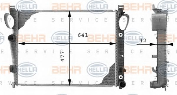 BEHR HELLA SERVICE 8MK376712571 Радиатор охлаждения двигателя для MERCEDES-BENZ CL-CLASS
