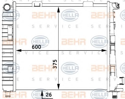 BEHR HELLA SERVICE 8MK376712651 Радиатор, охлаждение двигателя 