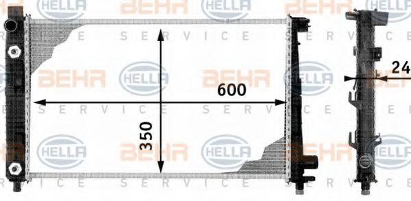 BEHR HELLA SERVICE 8MK376713051 Радиатор охлаждения двигателя для MERCEDES-BENZ VANEO