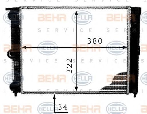 BEHR HELLA SERVICE 8MK376713341 Радиатор охлаждения двигателя для SEAT TERRA