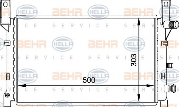 BEHR HELLA SERVICE 8MK376713411 Радиатор охлаждения двигателя BEHR HELLA SERVICE для FORD