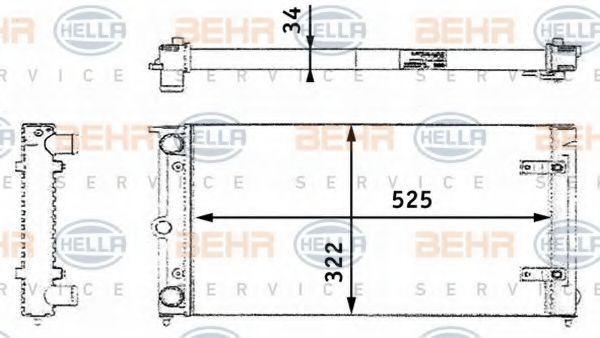 BEHR HELLA SERVICE 8MK376713461 Радиатор охлаждения двигателя для SEAT TERRA