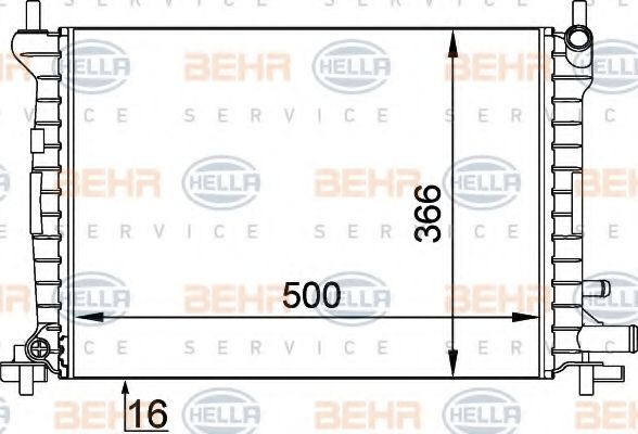 BEHR HELLA SERVICE 8MK376714061 Радиатор охлаждения двигателя BEHR HELLA SERVICE для MAZDA