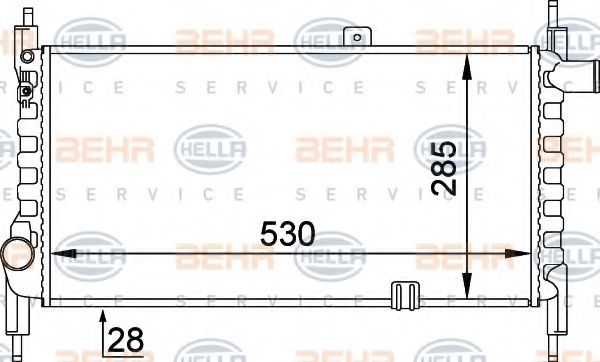 BEHR HELLA SERVICE 8MK376714281 Радиатор охлаждения двигателя для OPEL KADETT