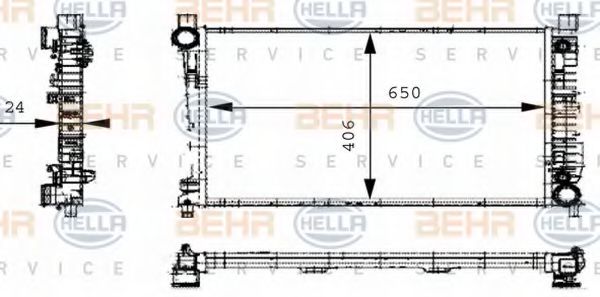 BEHR HELLA SERVICE 8MK376714331 Радиатор охлаждения двигателя для MERCEDES-BENZ CLC-CLASS