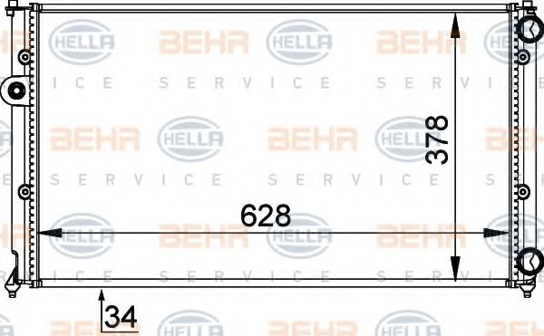 BEHR HELLA SERVICE 8MK376714451 Радиатор охлаждения двигателя BEHR HELLA SERVICE для VOLKSWAGEN