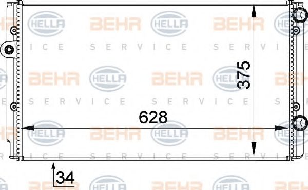 BEHR HELLA SERVICE 8MK376714491 Радиатор охлаждения двигателя BEHR HELLA SERVICE для VOLKSWAGEN