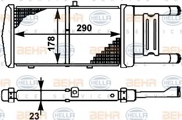 BEHR HELLA SERVICE 8MK376714531 Радиатор охлаждения двигателя BEHR HELLA SERVICE для AUDI