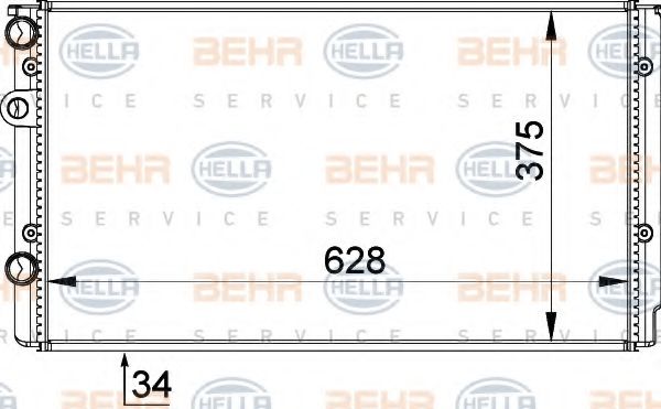 BEHR HELLA SERVICE 8MK376714541 Радиатор охлаждения двигателя BEHR HELLA SERVICE для VOLKSWAGEN