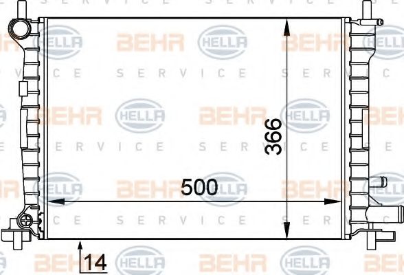 BEHR HELLA SERVICE 8MK376715621 Радиатор охлаждения двигателя BEHR HELLA SERVICE для MAZDA