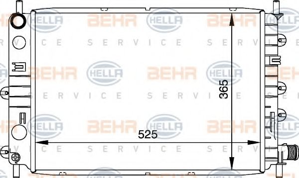BEHR HELLA SERVICE 8MK376716041 Радиатор охлаждения двигателя BEHR HELLA SERVICE для FORD