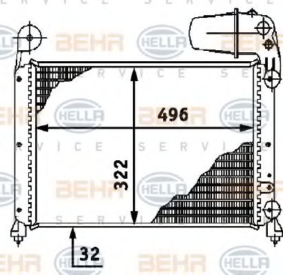 BEHR HELLA SERVICE 8MK376716121 Радиатор охлаждения двигателя для FIAT TEMPRA