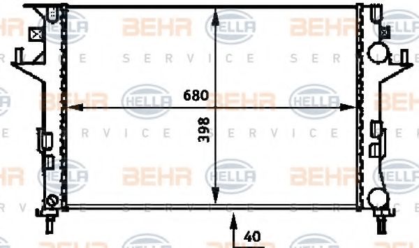 BEHR HELLA SERVICE 8MK376716291 Радиатор охлаждения двигателя для RENAULT VEL SATIS