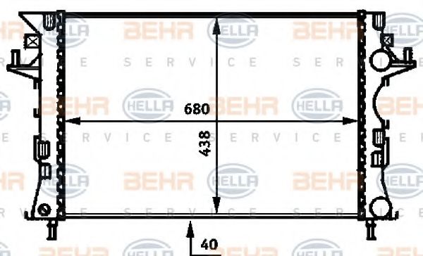 BEHR HELLA SERVICE 8MK376716311 Радиатор охлаждения двигателя для RENAULT VEL SATIS