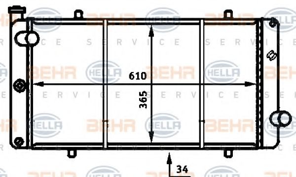 8MK 376 716-541 BEHR HELLA SERVICE Радиатор, охлаждение двигателя 8MK 376 716-541 BEHR HELLA SERVICE Радиатор, охлаждение двигателя