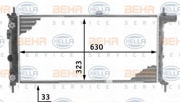 BEHR HELLA SERVICE 8MK376716701 Радиатор охлаждения двигателя для OPEL KADETT