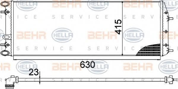 BEHR HELLA SERVICE 8MK376717701 Радиатор охлаждения двигателя BEHR HELLA SERVICE для SKODA