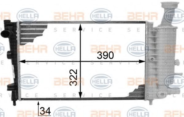 8MK 376 718-301 BEHR HELLA SERVICE Радиатор, охлаждение двигателя 8MK 376 718-301 BEHR HELLA SERVICE Радиатор, охлаждение двигателя