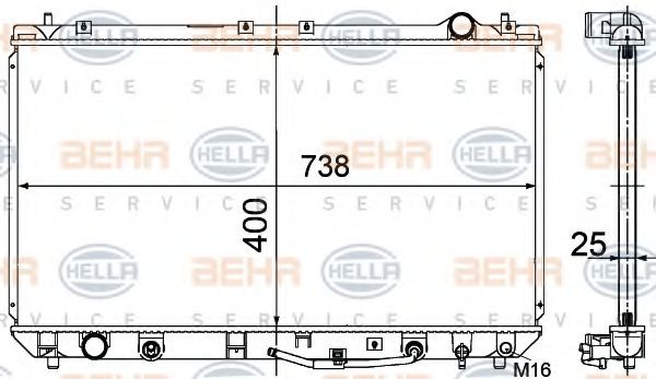 BEHR HELLA SERVICE 8MK376718551 Радиатор охлаждения двигателя BEHR HELLA SERVICE для TOYOTA