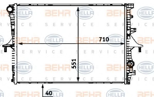 BEHR HELLA SERVICE 8MK376719001 Радиатор охлаждения двигателя для AUDI Q7
