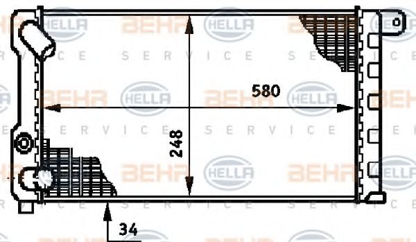 BEHR HELLA SERVICE 8MK376719521 Радиатор охлаждения двигателя для LANCIA
