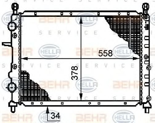 BEHR HELLA SERVICE 8MK376719541 Радиатор охлаждения двигателя для LANCIA DELTA
