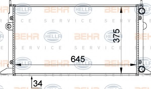 BEHR HELLA SERVICE 8MK376719711 Радиатор охлаждения двигателя BEHR HELLA SERVICE для FORD