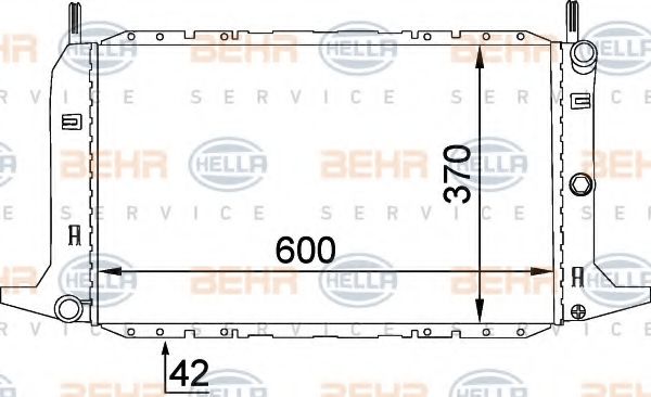BEHR HELLA SERVICE 8MK376720161 Радиатор охлаждения двигателя BEHR HELLA SERVICE для FORD