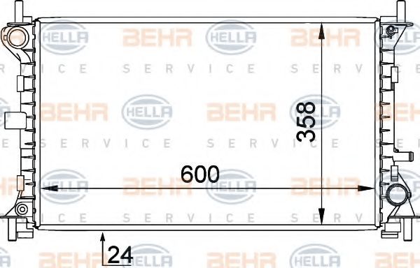 BEHR HELLA SERVICE 8MK376720301 Радиатор охлаждения двигателя BEHR HELLA SERVICE для FORD