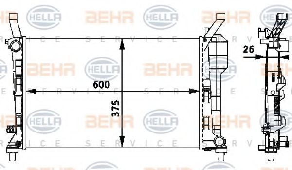 BEHR HELLA SERVICE 8MK376721021 Радиатор охлаждения двигателя для MERCEDES-BENZ B-CLASS