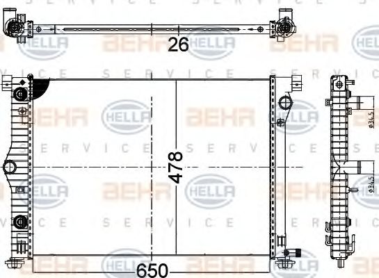 8MK 376 721-864 BEHR HELLA SERVICE Радиатор, охлаждение двигателя 8MK 376 721-864 BEHR HELLA SERVICE Радиатор, охлаждение двигателя