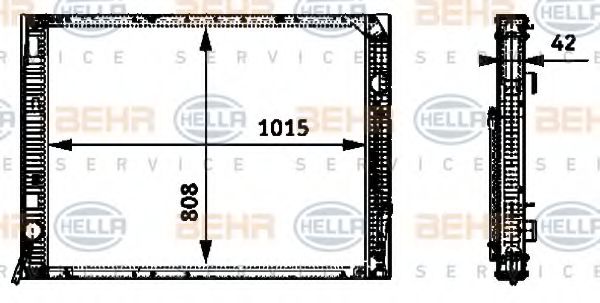 BEHR HELLA SERVICE 8MK376722361 Радиатор охлаждения двигателя для MERCEDES-BENZ TRAVEGO