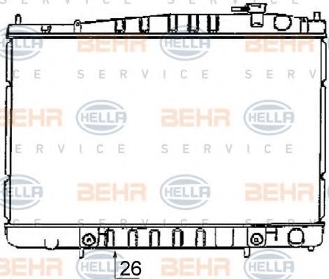 BEHR HELLA SERVICE 8MK376726521 Радиатор охлаждения двигателя для INFINITI QX