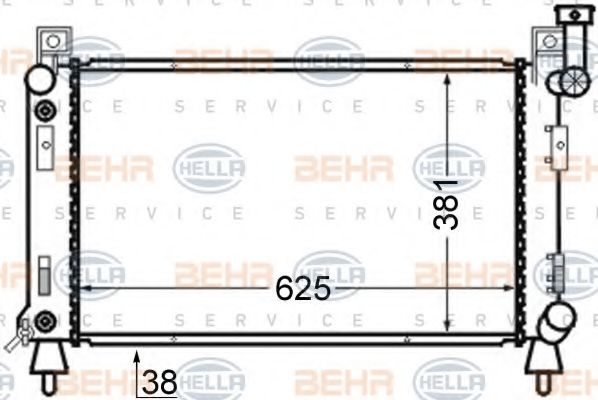 BEHR HELLA SERVICE 8MK376726601 Радиатор охлаждения двигателя BEHR HELLA SERVICE для CHRYSLER