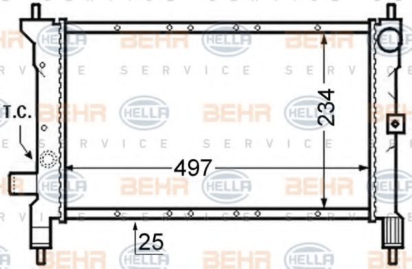 BEHR HELLA SERVICE 8MK376726681 Радиатор охлаждения двигателя BEHR HELLA SERVICE для ROVER