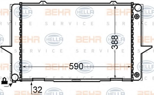 BEHR HELLA SERVICE 8MK376726711 Радиатор охлаждения двигателя для VOLVO 850