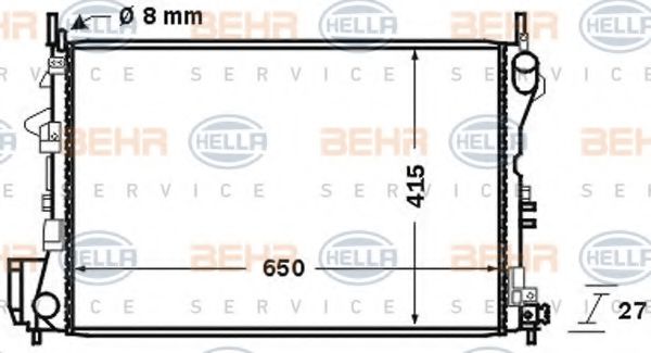 BEHR HELLA SERVICE 8MK376726771 Радиатор охлаждения двигателя для SAAB