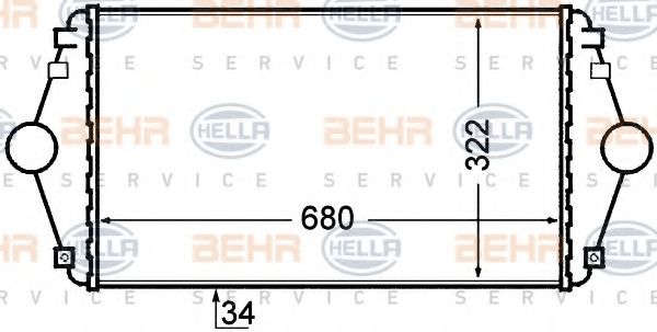 BEHR HELLA SERVICE 8ML376727641 Интеркулер для PEUGEOT