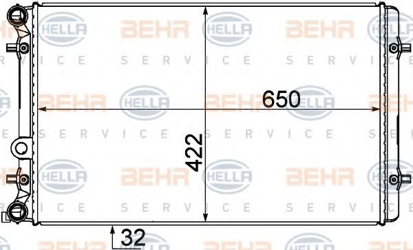 BEHR HELLA SERVICE 8MK376727791 Радиатор охлаждения двигателя BEHR HELLA SERVICE для AUDI