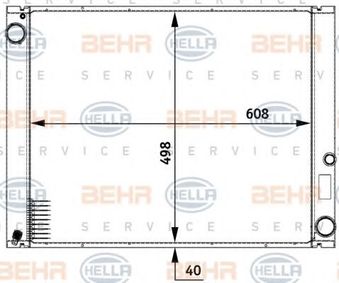 BEHR HELLA SERVICE 8MK376729511 Радиатор охлаждения двигателя BEHR HELLA SERVICE для LAND ROVER