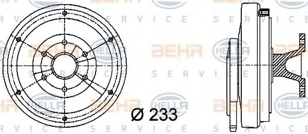 BEHR HELLA SERVICE 8MV376730011 Вентилятор системы охлаждения двигателя для RENAULT TRUCKS MAGNUM