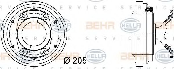 BEHR HELLA SERVICE 8MV376731291 Вентилятор системы охлаждения двигателя для IVECO