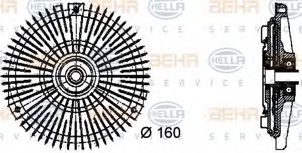 BEHR HELLA SERVICE 8MV376732451 Вентилятор системы охлаждения двигателя для SSANGYONG