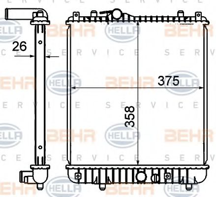 BEHR HELLA SERVICE 8MK376735071 Радиатор охлаждения двигателя для OPEL AGILA