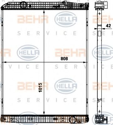 BEHR HELLA SERVICE 8MK376737051 Радиатор, охлаждение двигателя 