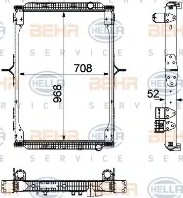 BEHR HELLA SERVICE 8MK376745161 Радиатор охлаждения двигателя для RENAULT TRUCKS