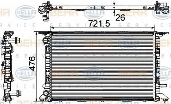 BEHR HELLA SERVICE 8MK376745581 Радиатор охлаждения двигателя для AUDI Q5