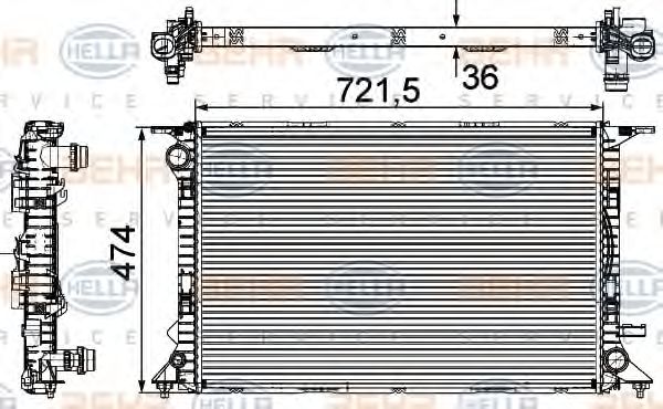 BEHR HELLA SERVICE 8MK376745641 Радиатор охлаждения двигателя для AUDI A7